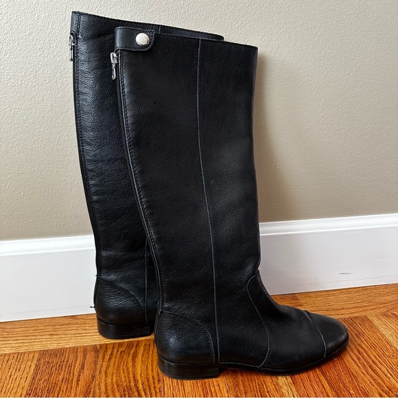 Ann Taylor Adalie Extended Calf Leather Boots In Black - Picture 2 of 10